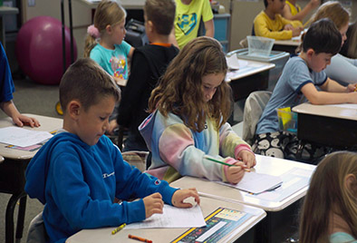 1st grade students learning about editing their writing
